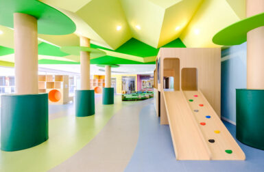 A Parking Lot Becomes a Colorful School for Early Childhood Education